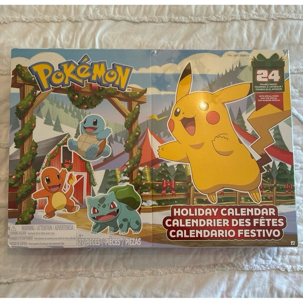 Pokemon Holiday Advent Calendar 24 Figures Inside Brand New in Box Sealed